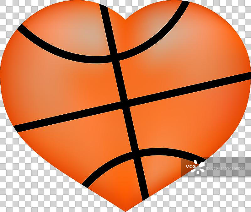 心形篮球孤立在白色背景上图片素材