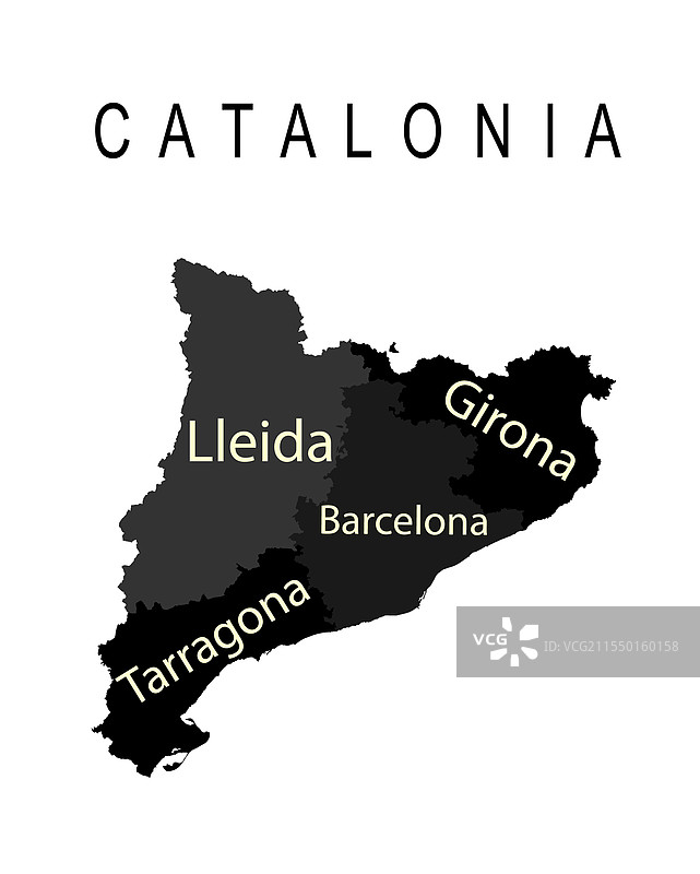 加泰罗尼亚地图轮廓孤立图形图片素材