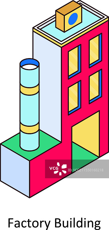 工厂建筑等距填充图图片素材
