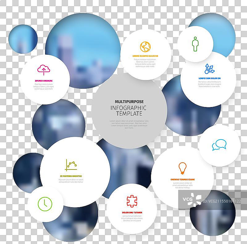 简约白色轻盈的信息图表模板图片素材