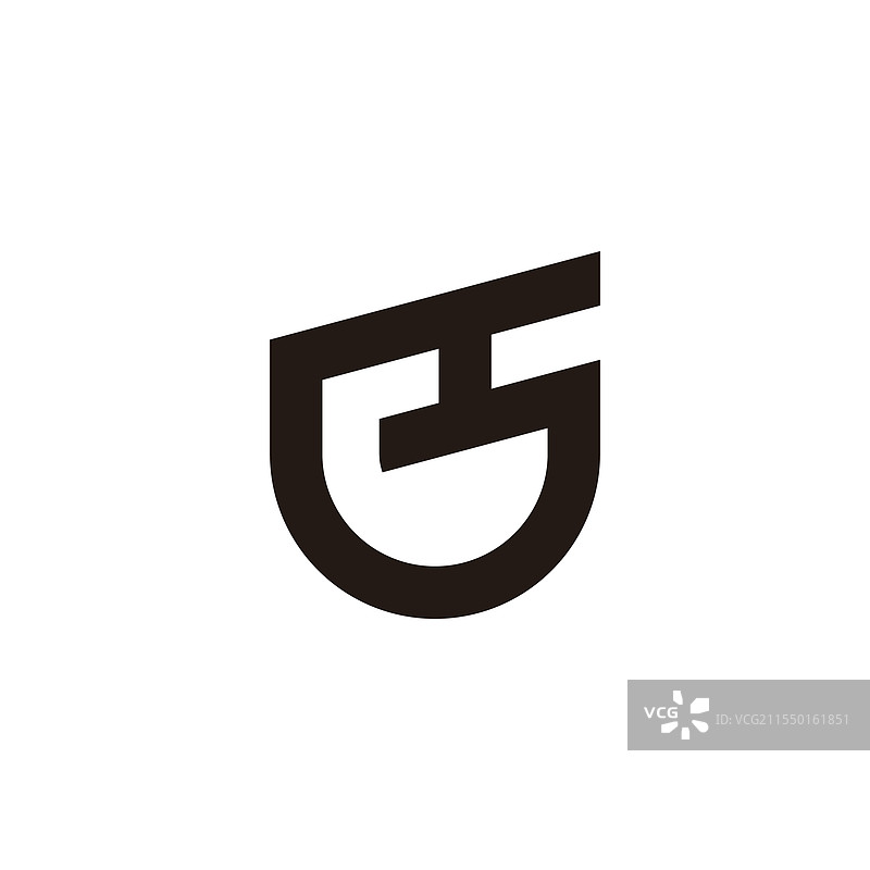 字母hg 简单几何线条 简约logo图片素材
