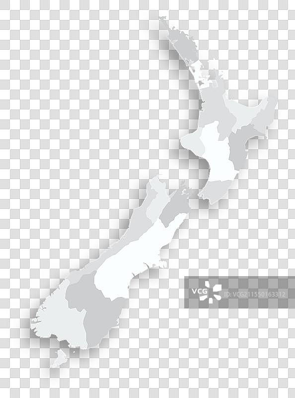 新西兰行政区划政治地图图片素材