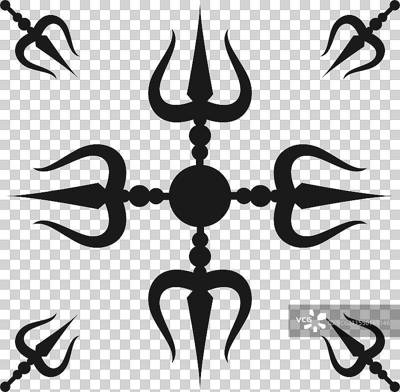 黑色三叉戟模板中的神圣武器三叉戟图片素材