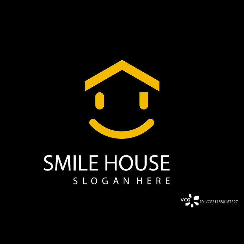 房屋微笑标志设计模板图片素材