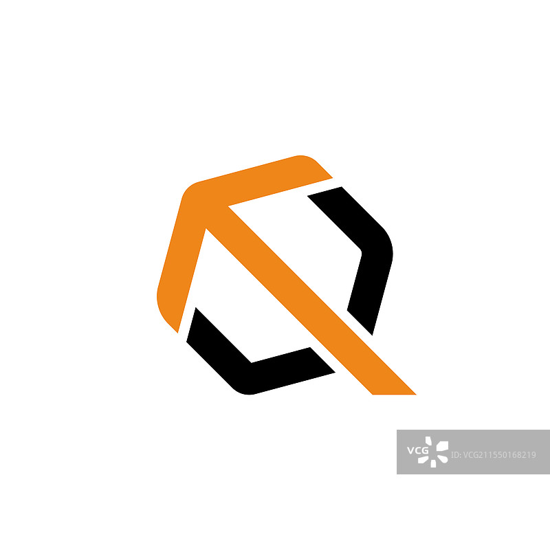 字母Q单色箭头标志模板图片素材