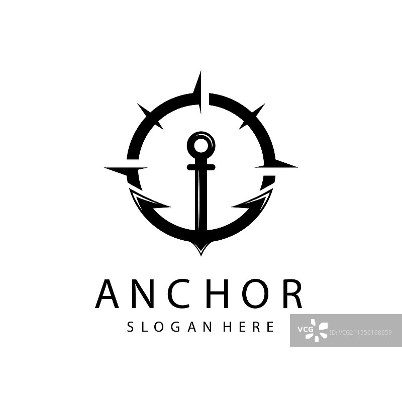 复古风格的锚标志模板图片素材