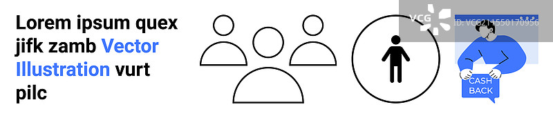 多元化的人群与现金返还奖励图片素材