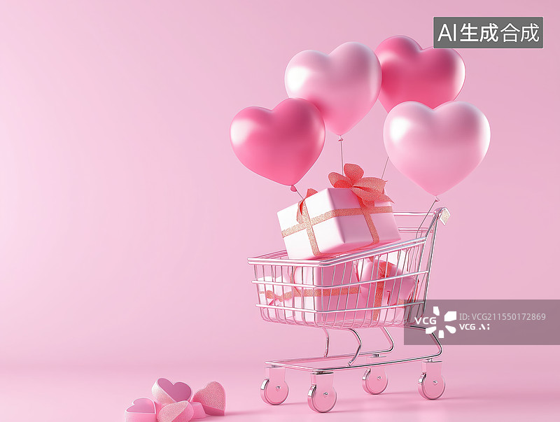 【AI数字艺术】情人节女神节电商展台背景图片素材