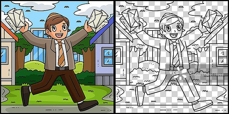 巴尔米茨瓦男孩的邀请函发放图片素材