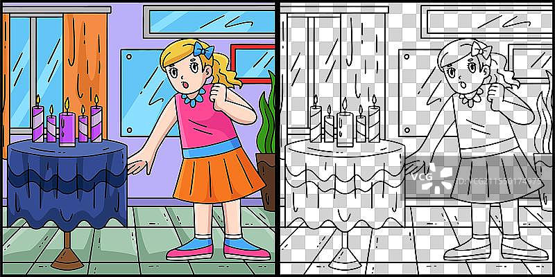 巴特米茨瓦女孩吹蜡烛图片素材