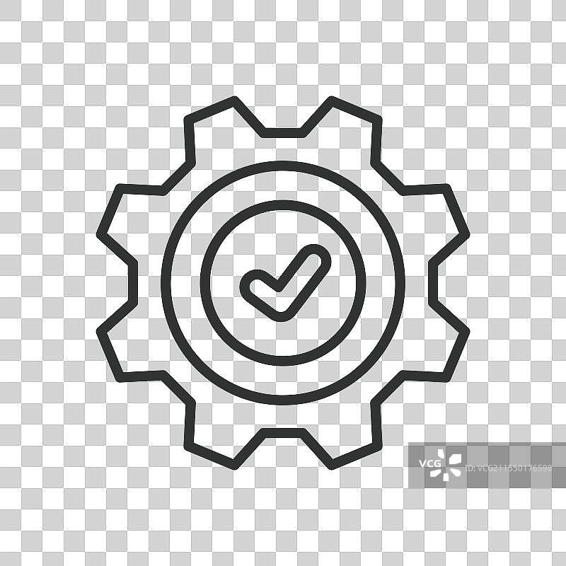 完成齿轮图标的线条设计图片素材