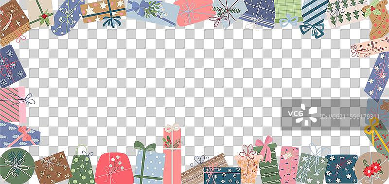 圣诞礼物节日矩形框盒子图片素材