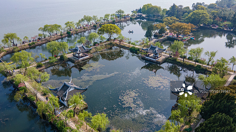 无锡蠡园 航拍图片素材