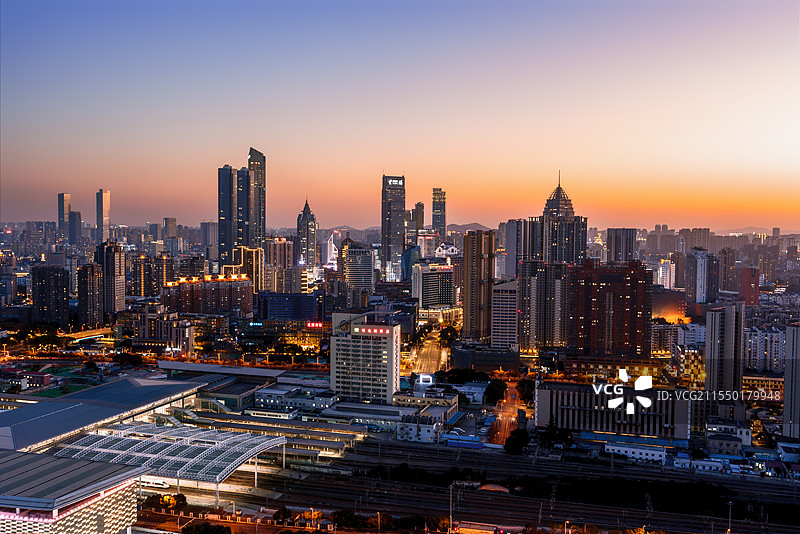 无锡市中心日落图片素材