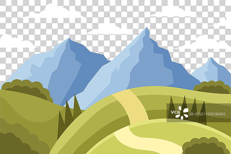 平坦的山地风景背景设计图片素材