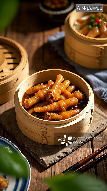 【AI数字艺术】中国传统美食豉汁蒸凤爪图片素材