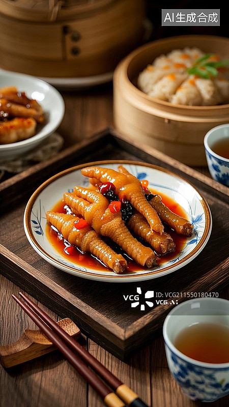 【AI数字艺术】中国传统美食豉汁蒸凤爪图片素材