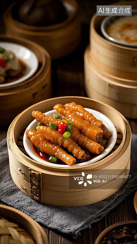 【AI数字艺术】中国传统美食豉汁蒸凤爪图片素材