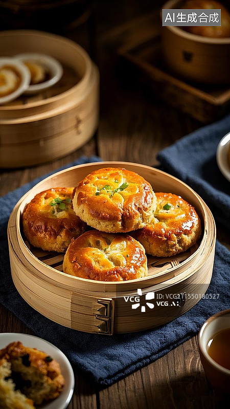 【AI数字艺术】中国传统美食广式鸡仔饼图片素材