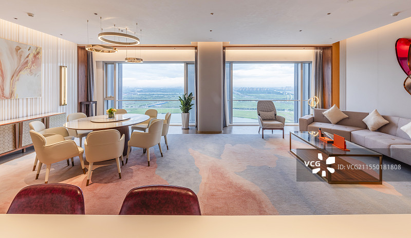 豪华五星级酒店客房套房起居室图片素材
