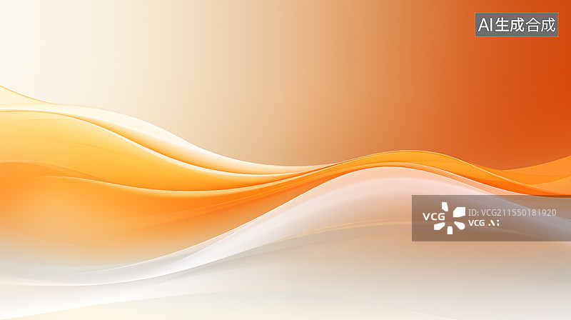 【AI数字艺术】橙黄色渐变的抽象曲线背景图片素材