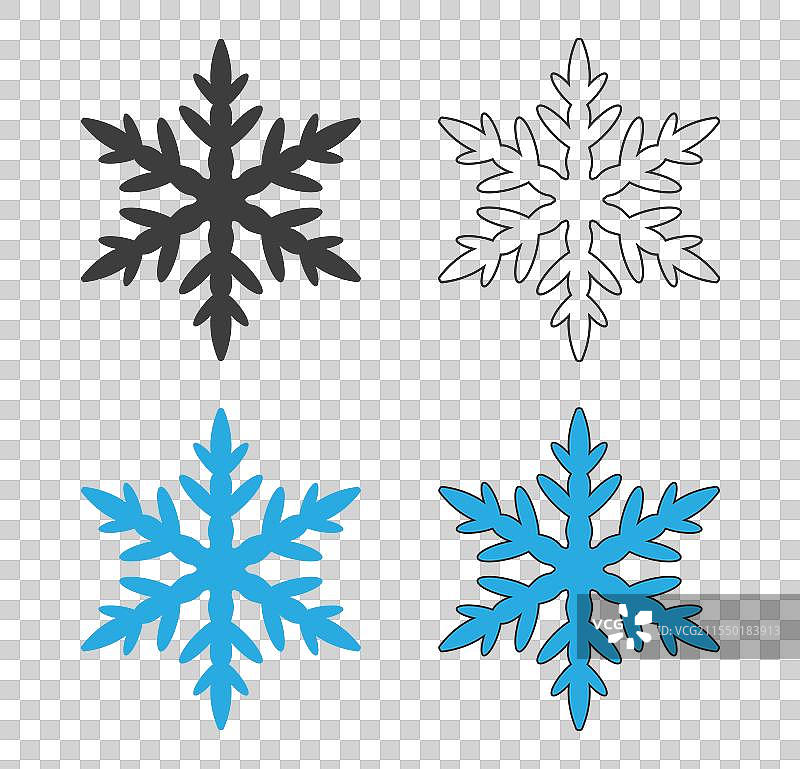 冬季雪花图标符号形状套装 圣诞节图片素材