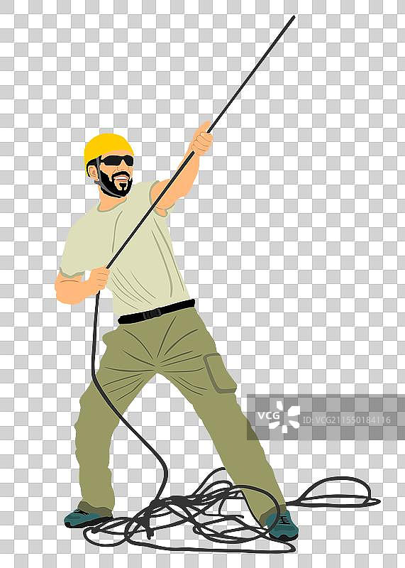 攀岩教练与绳索的男子图片素材