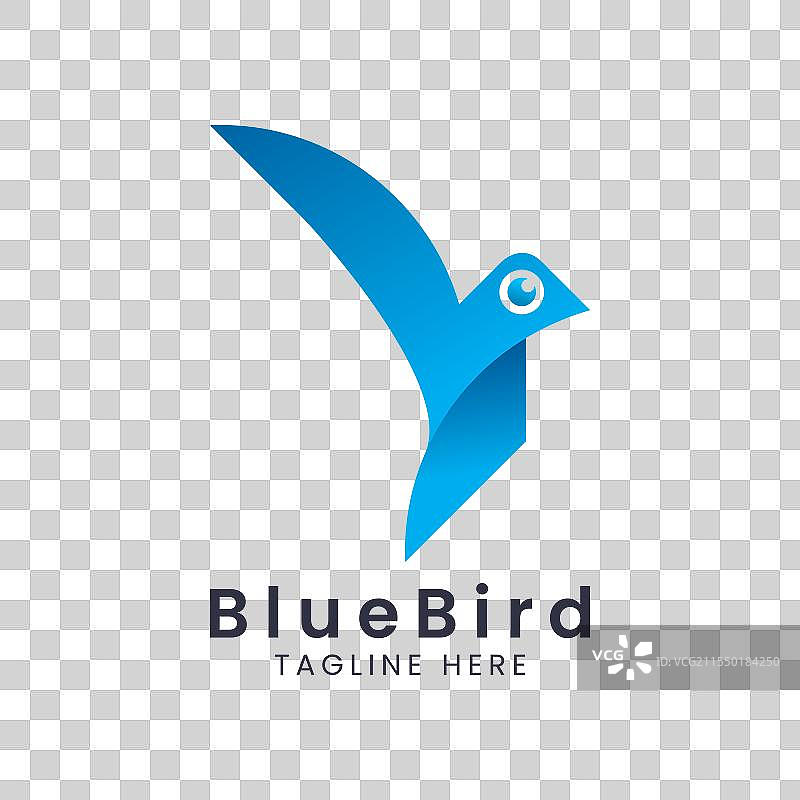 蓝鸟渐变标志图标模板设计图片素材