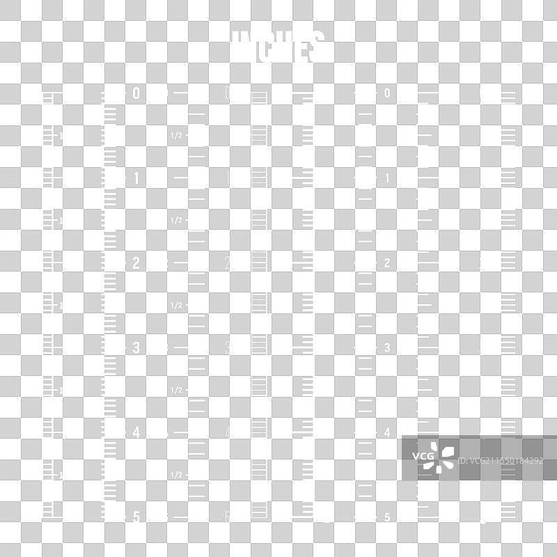 垂直英寸刻度尺用于测量长度或高度图片素材