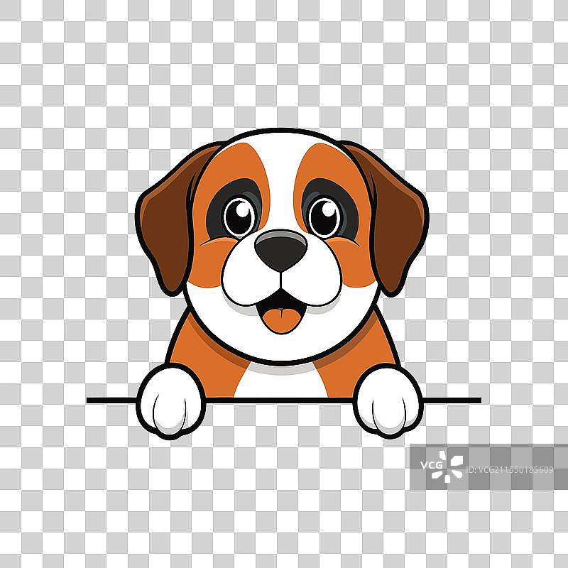 可爱的圣伯纳犬探出脸来的SVG图案图片素材