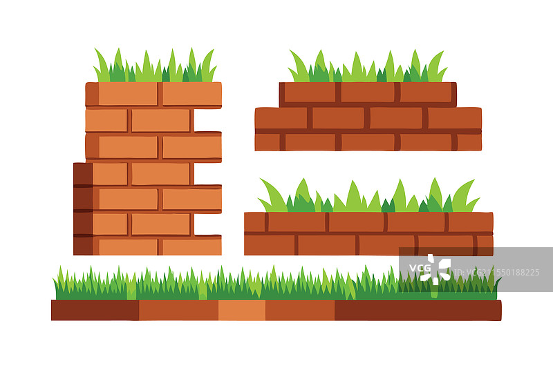 平铺的草纹砖墙图片素材