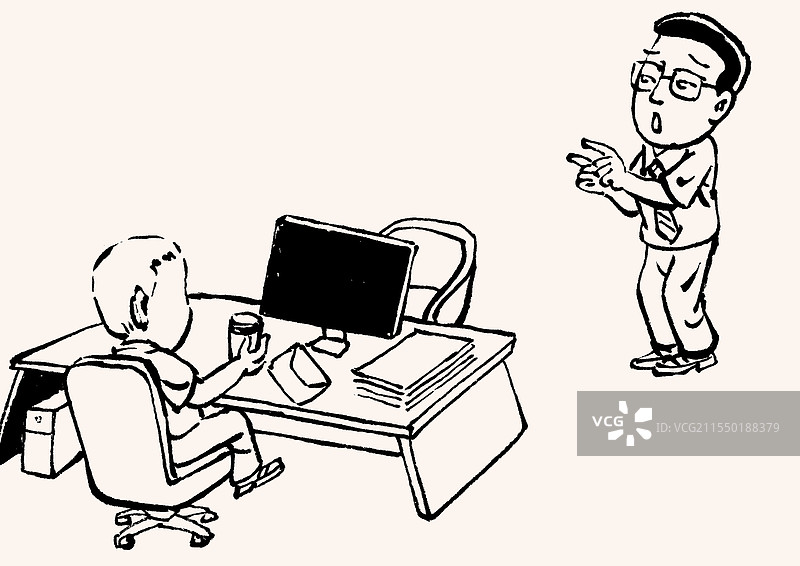 秘书向领导汇报工作图片素材