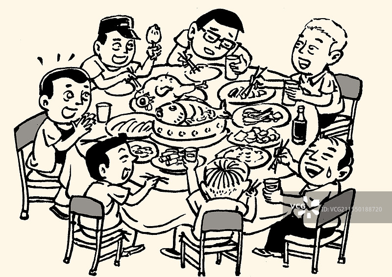 朋友们在酒店推杯换盏图片素材