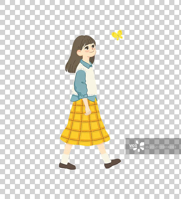 散步的女孩图片素材