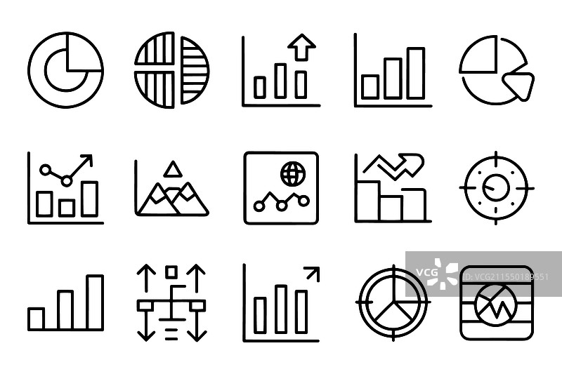 商业数据元素的条形图和饼图图片素材