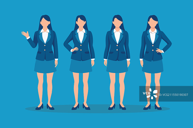 穿着西装制服的女学生多样化图片素材