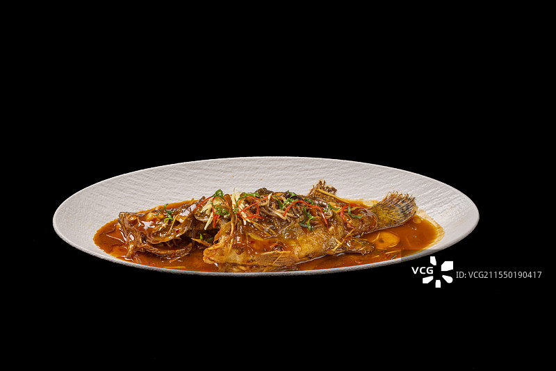 徽菜美食红烧酱汁臭鳜鱼图片素材