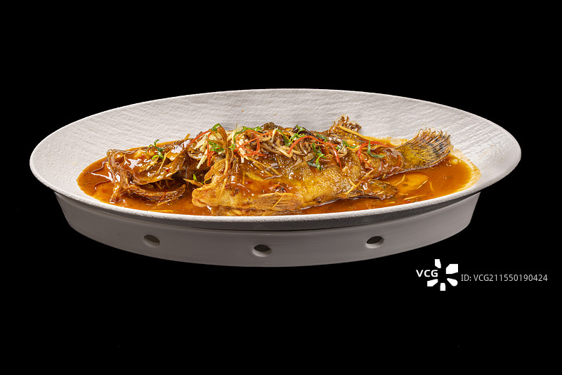 徽菜美食红烧酱汁臭鳜鱼图片素材