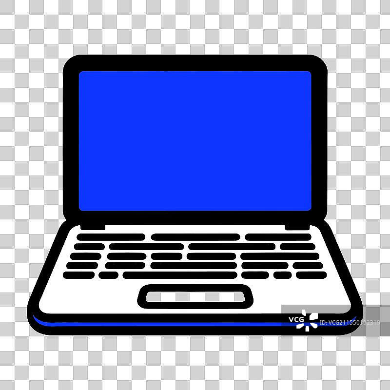 平面风格的彩色打开笔记本电脑图标图片素材