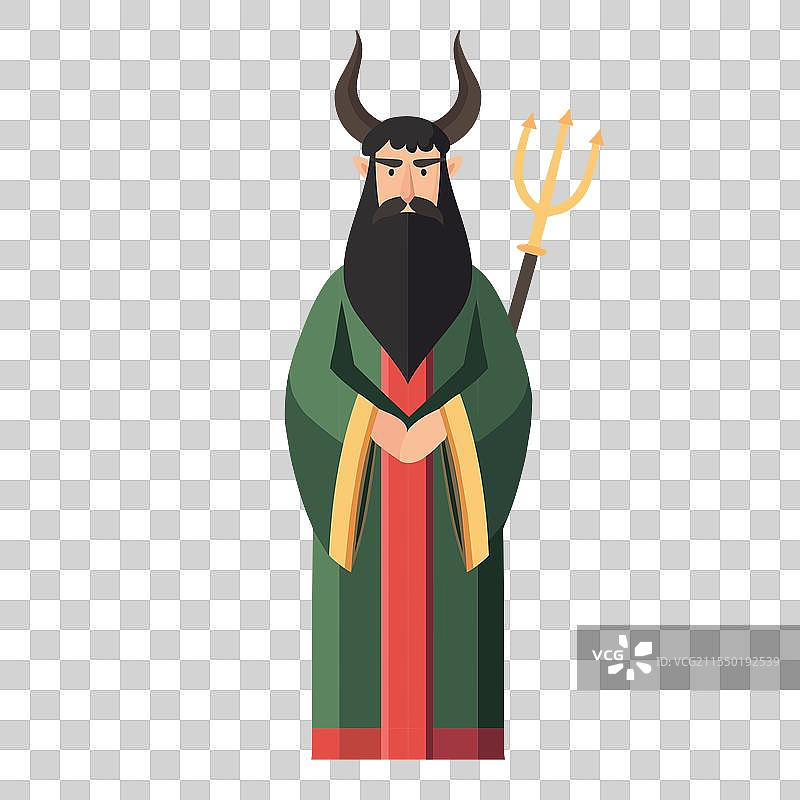 黑胡子的黑暗魔鬼男人图片素材