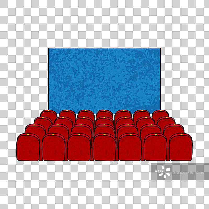 色彩缤纷的电影院大厅图片素材