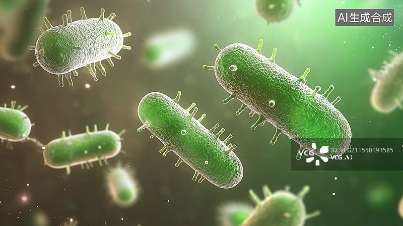 【AI数字艺术】显微镜下的病毒细菌特写图片素材