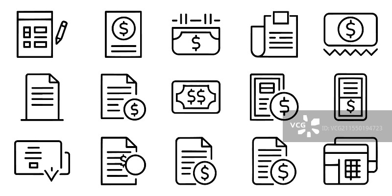 发票、账单、收据、税务和支付概念图片素材