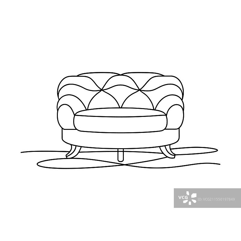 独立的蓬松客厅家具图片素材