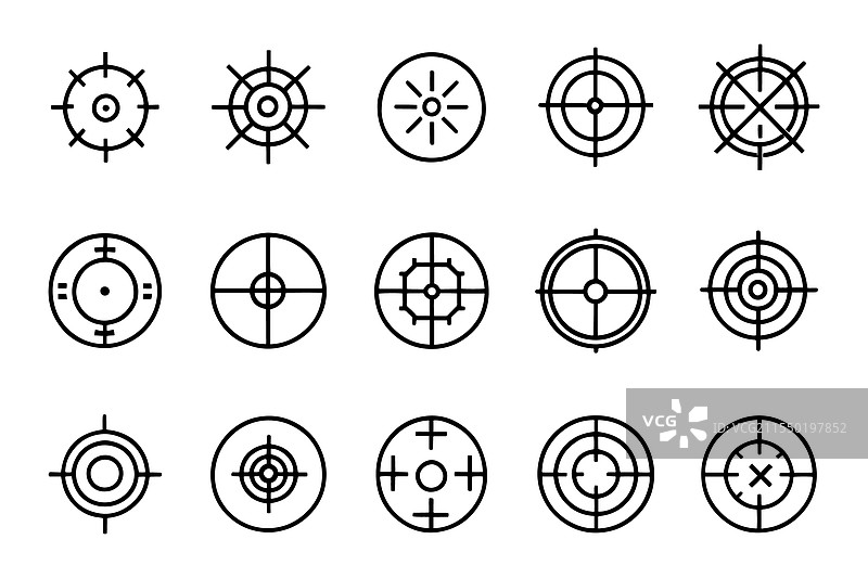 精准的靶心聚焦十字准星图片素材