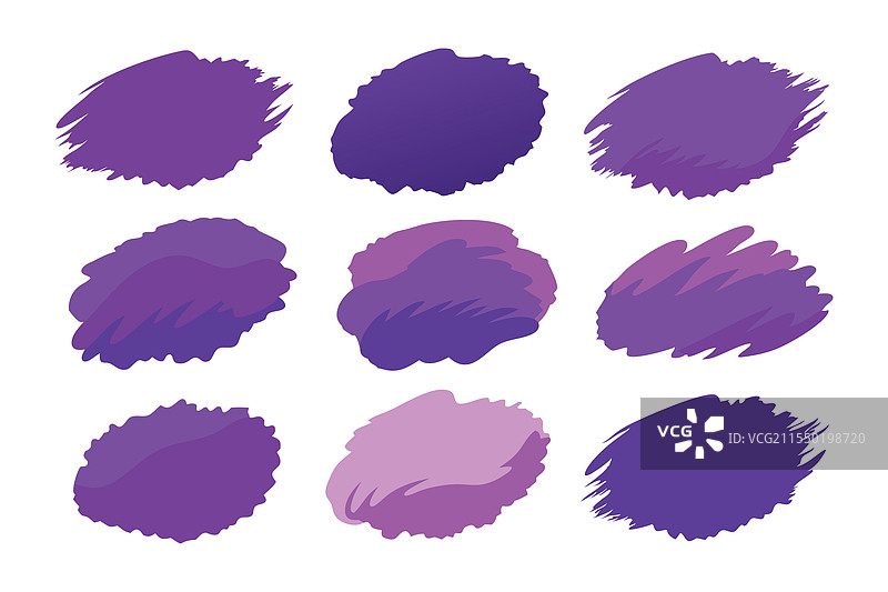 一组展示的紫色画笔图片素材