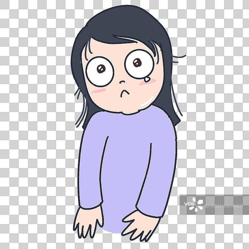 女孩哭的表情元素图片素材