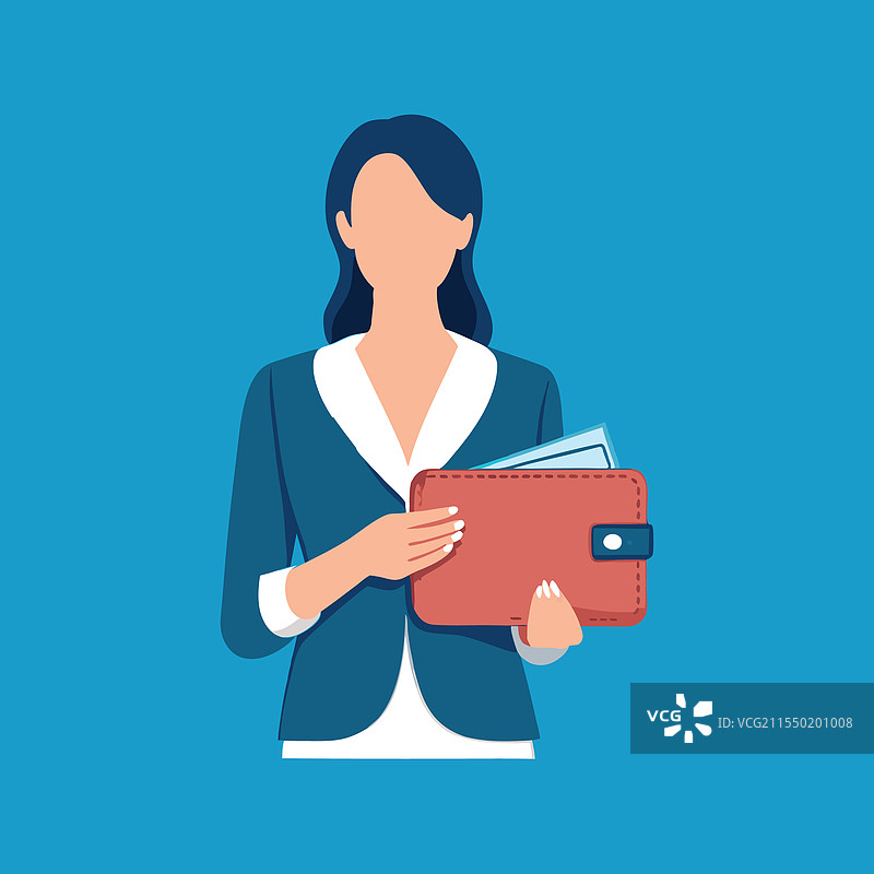 女人平放着一个钱包图片素材