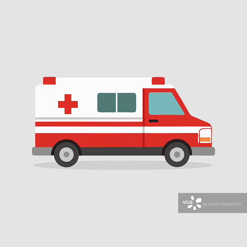救护车专业运输，孤立平面图图片素材