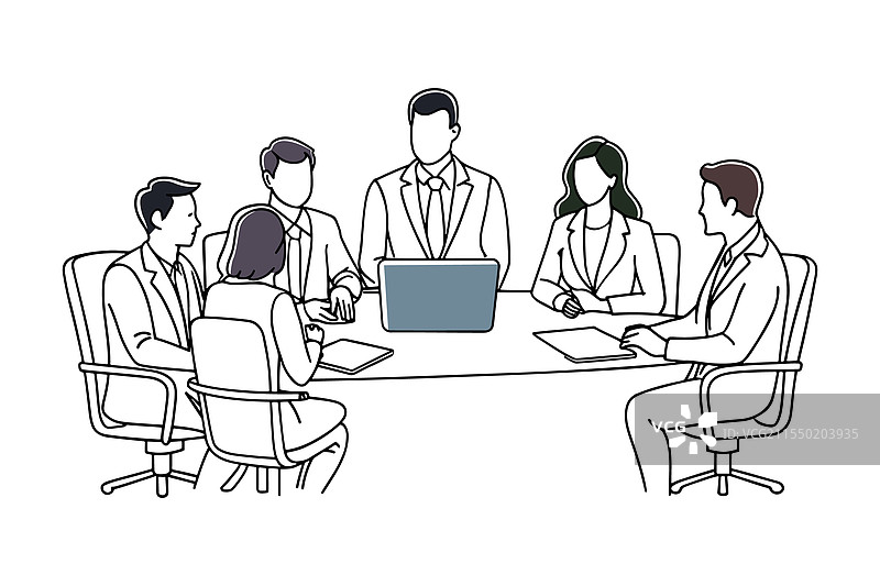 商务人士参加会议图片素材